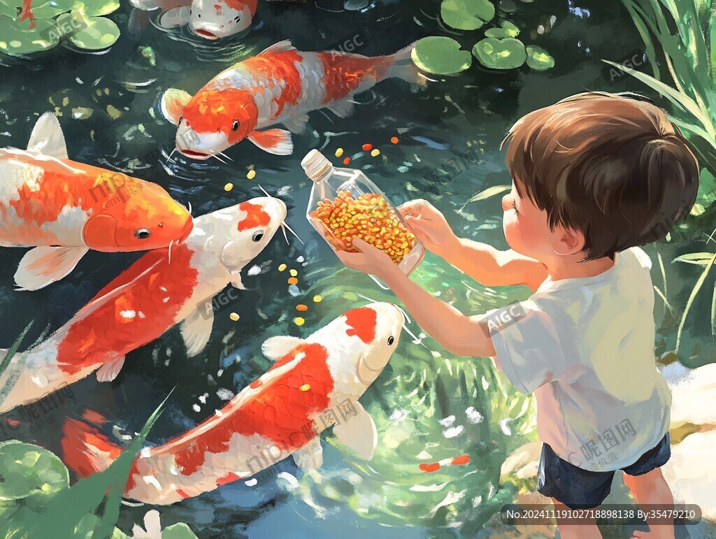 锦鲤大米插画