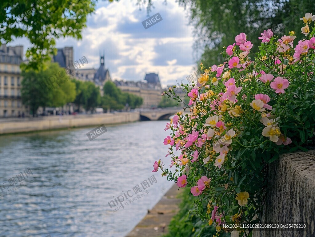 河边的蔷薇花