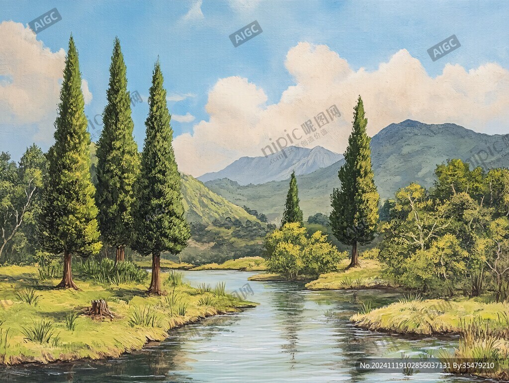 天然林风景画