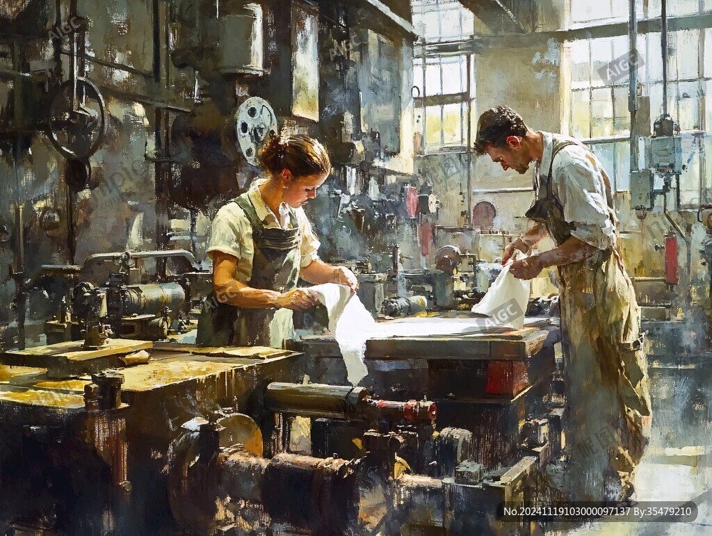 工业油画场景