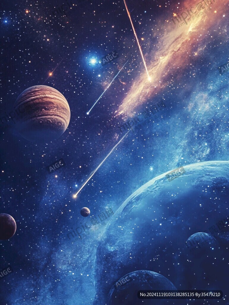 星光银河宇宙星球流星
