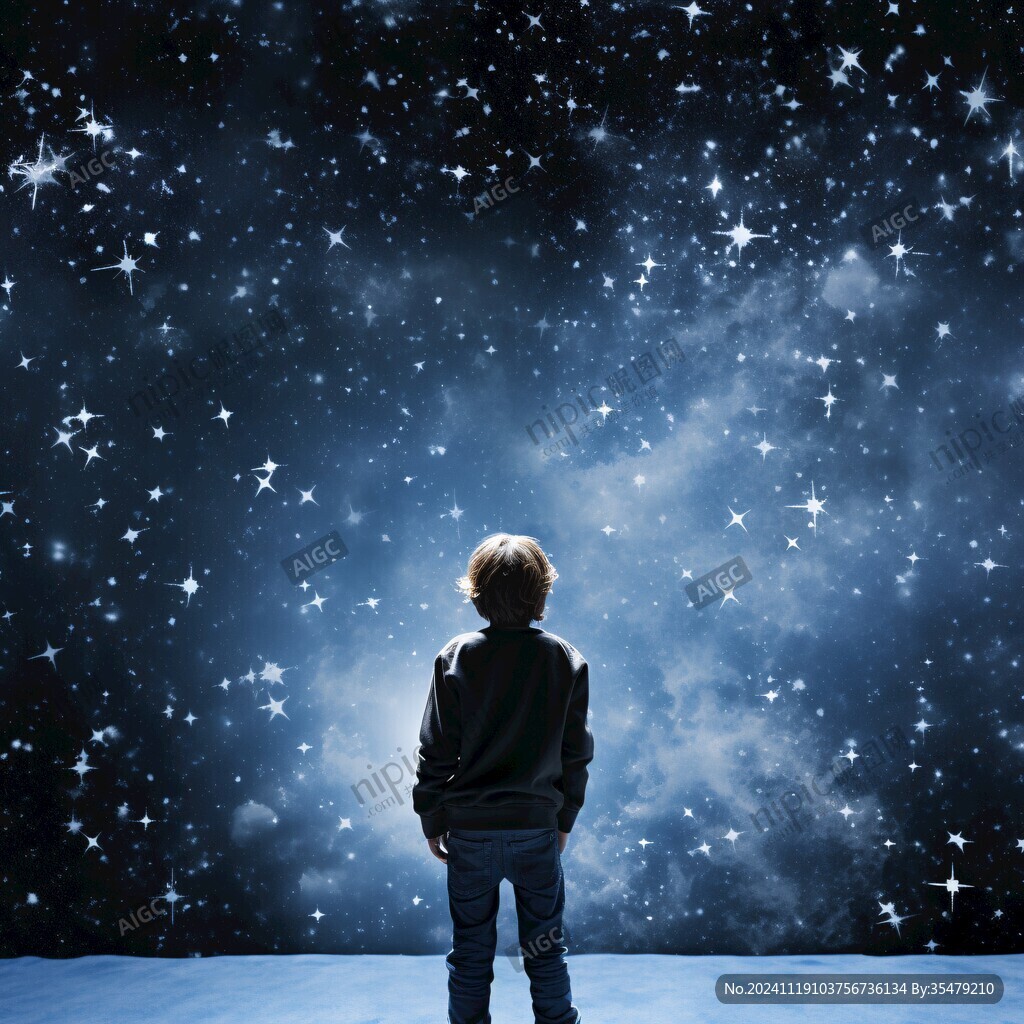 星辰大海男孩背影