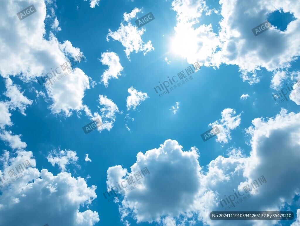 阳光灿烂蓝天白云