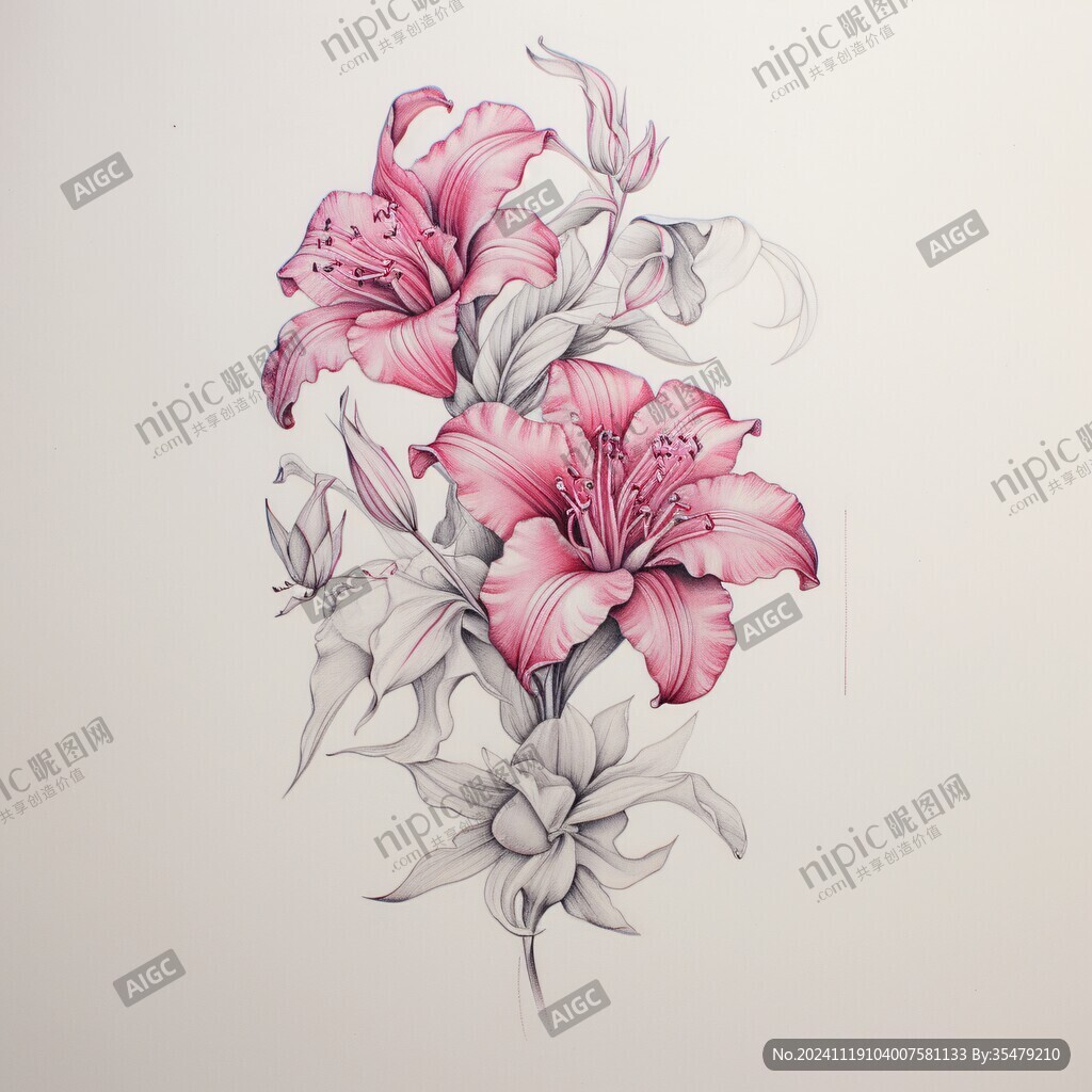 手绘扶桑花