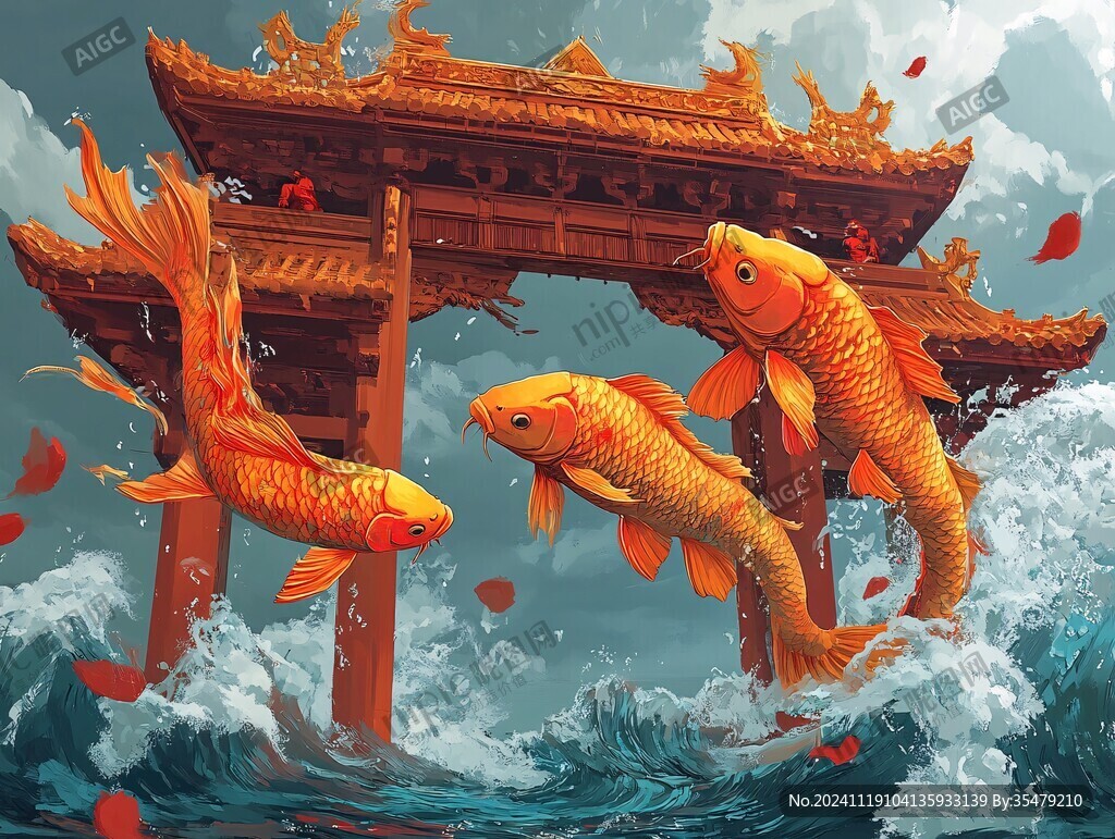 锦鲤转运插画