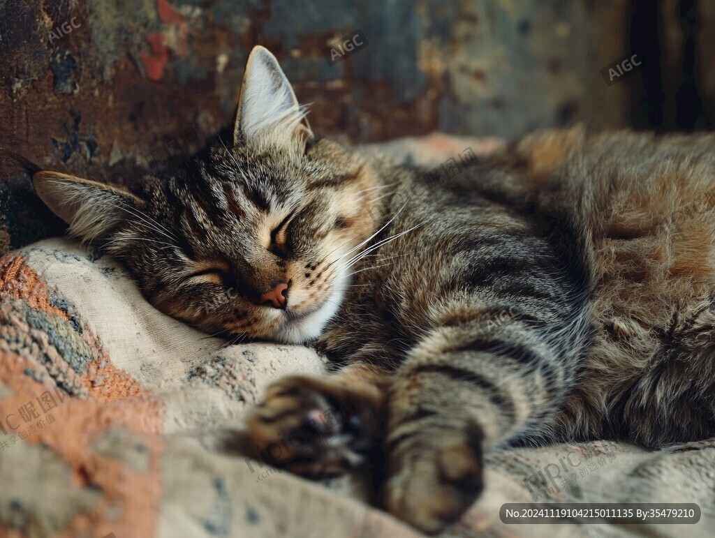 打盹的狸花猫