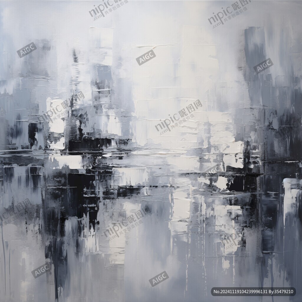 高清手绘抽象油画