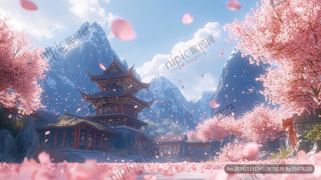 古风场景春暖花开