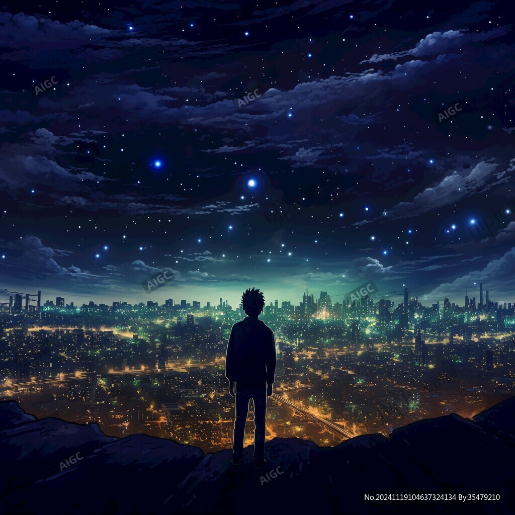 星辰大海男孩背影