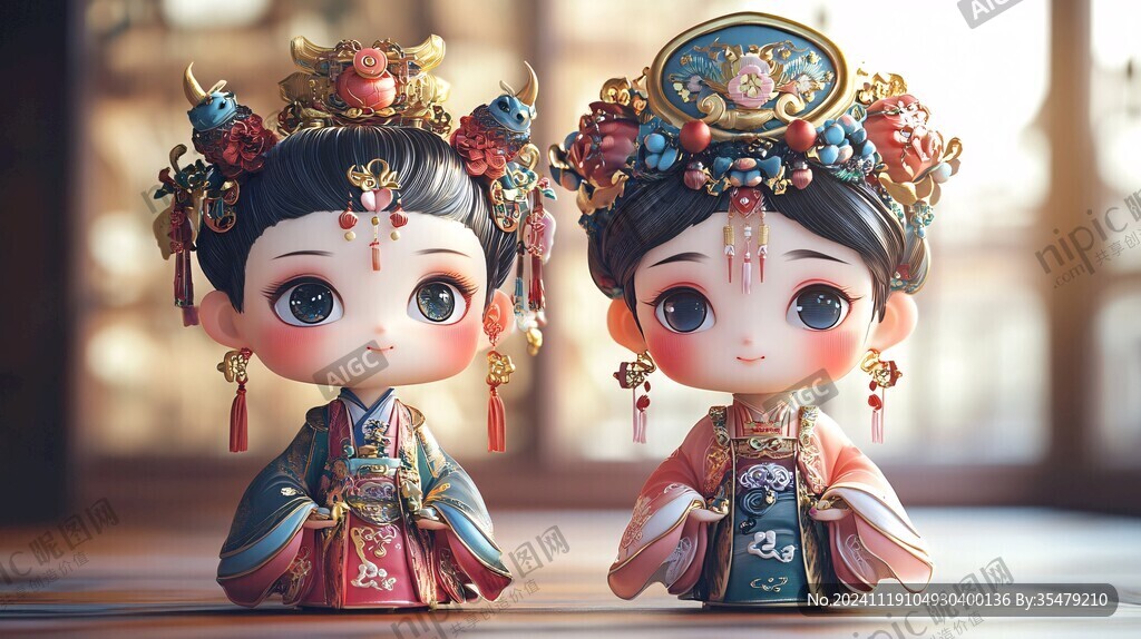 中式小夫妻玩偶