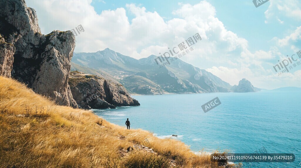 辽阔海岸自然风光旅行