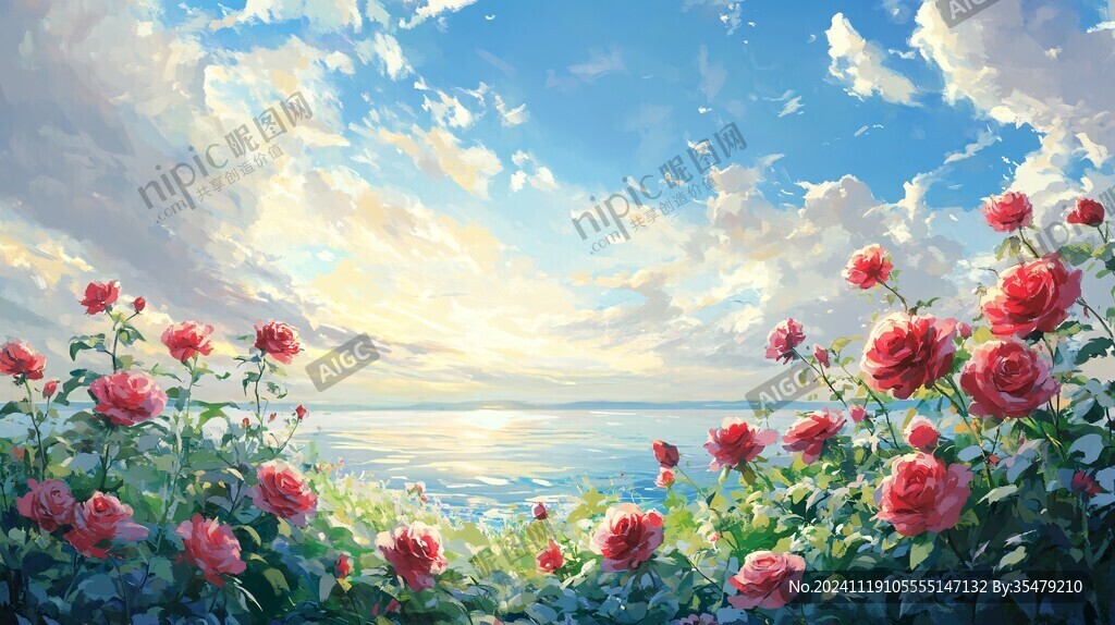 海边的玫瑰花