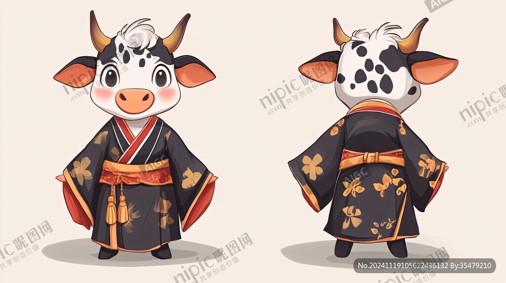 牛吉祥物形象插画