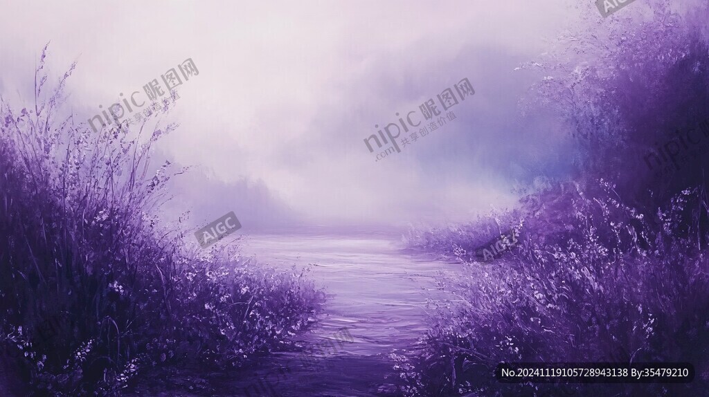 手绘紫色梦幻场景