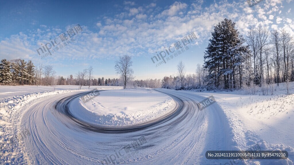 冰天雪地道路