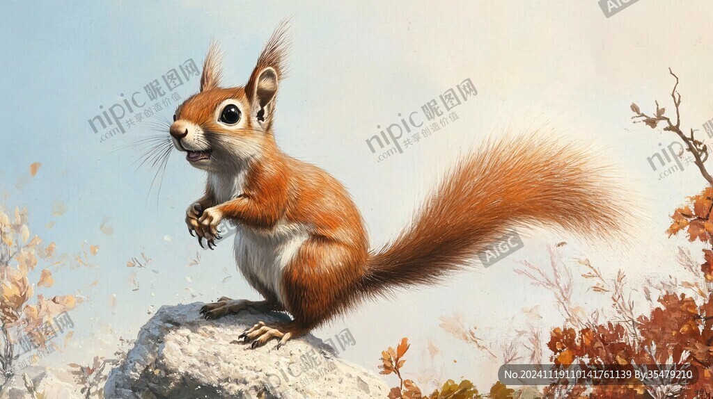 松鼠手绘图片