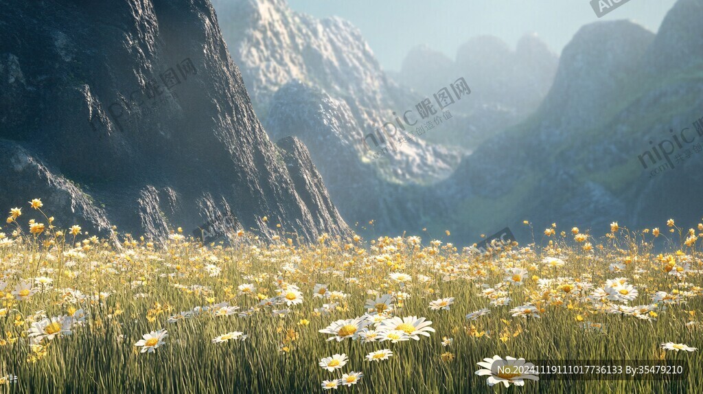 唯美梦幻花田场景