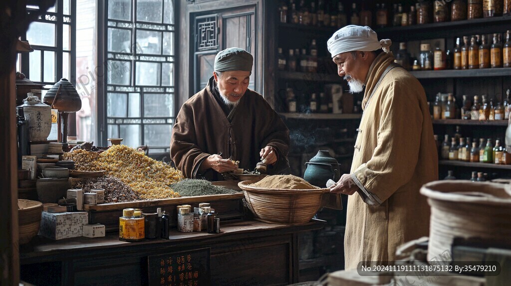 药铺蜡像