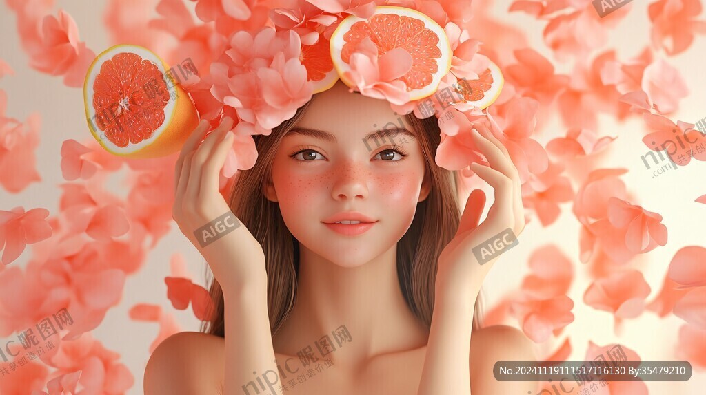 木棉花美女插画