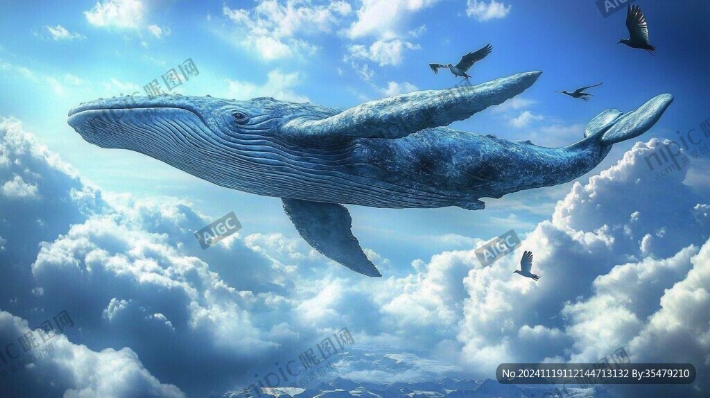 高清手绘鲸鱼