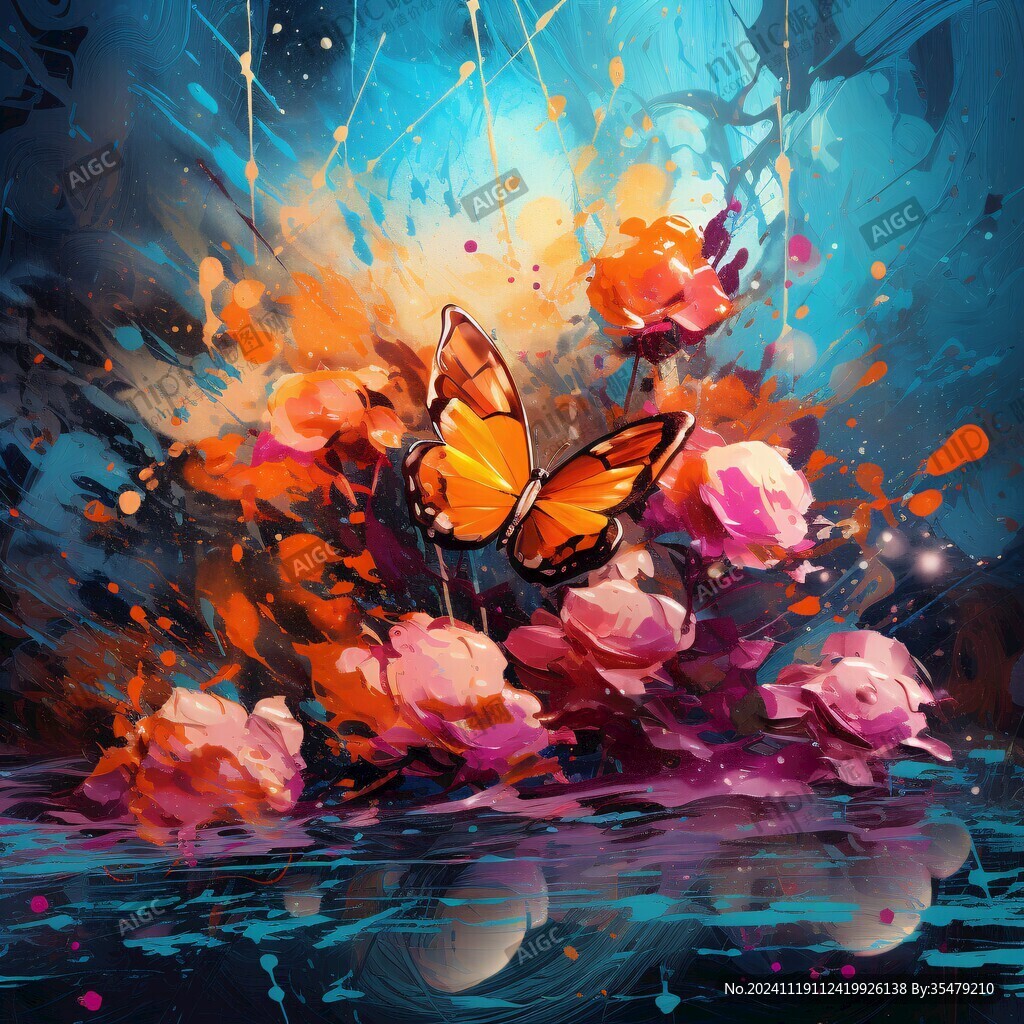 插画梦幻蝴蝶