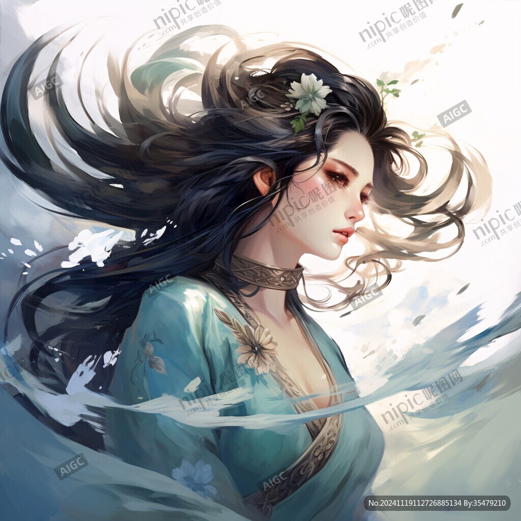 风美人插画