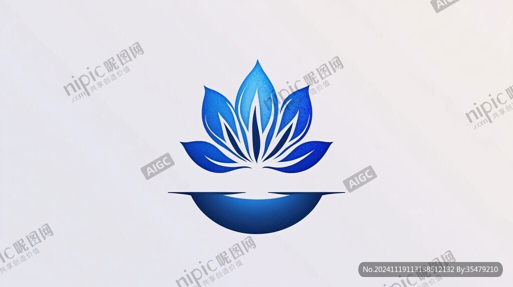 蓝莲花标志设计