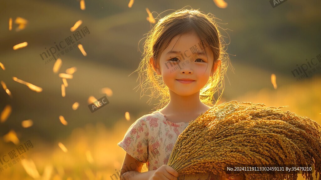 怡然自得的小女孩壁纸