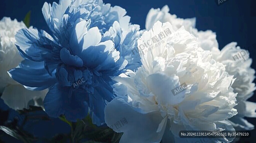 蓝白色菊花