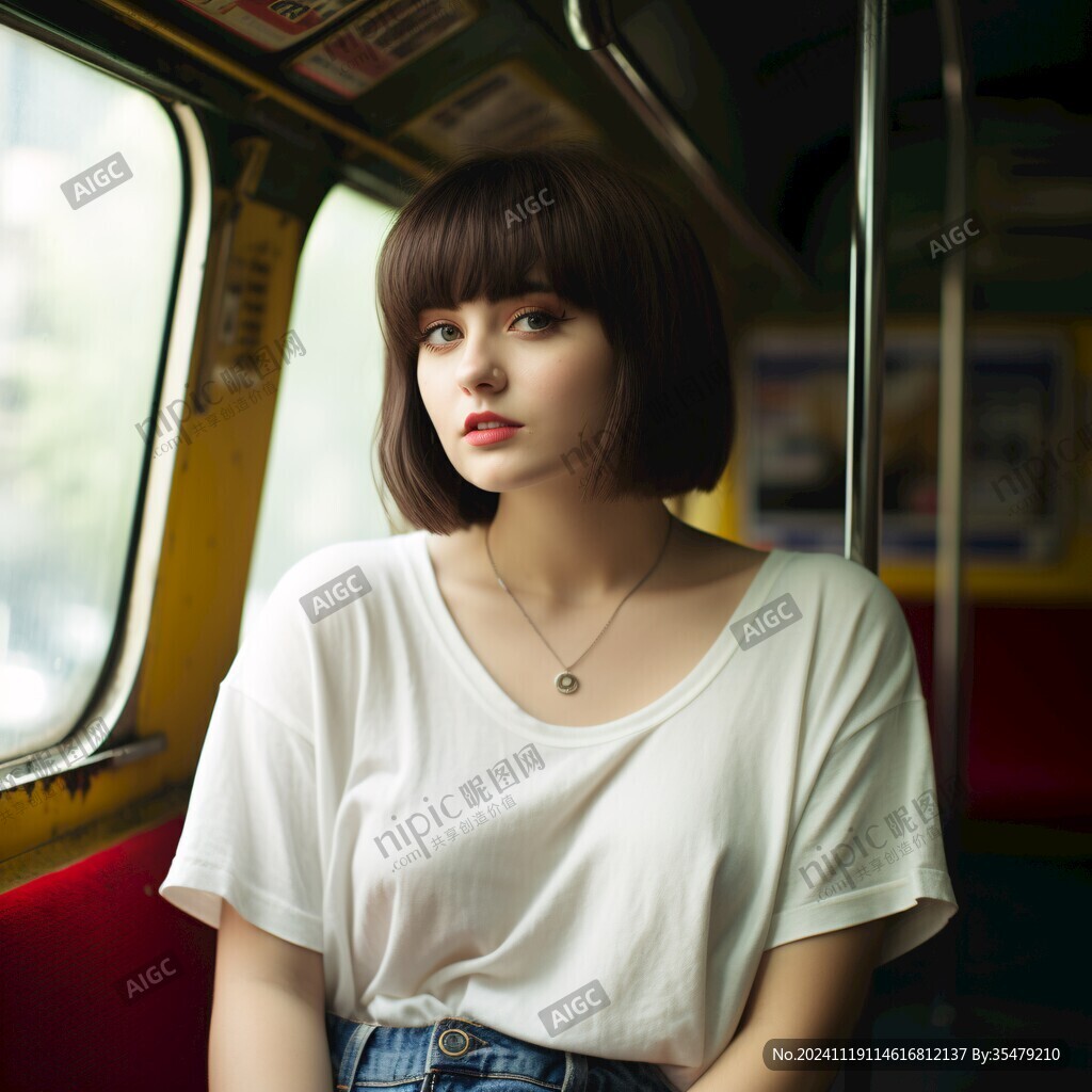 清纯短发少女