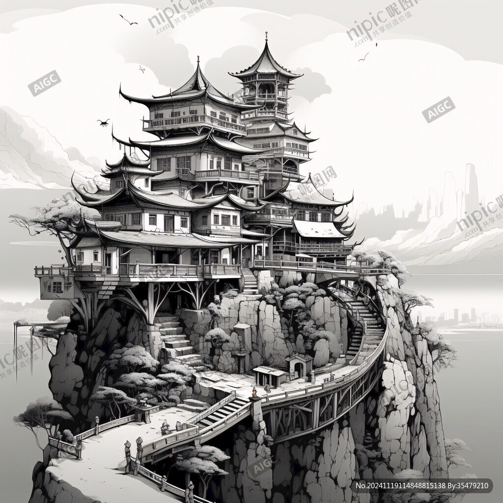 九天楼插画