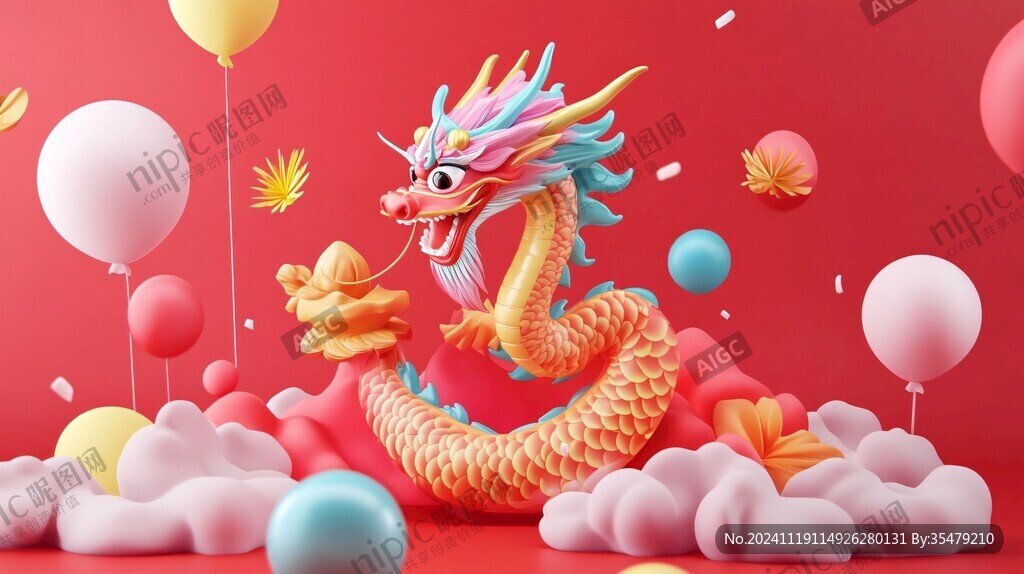 龙年氛围立体造型