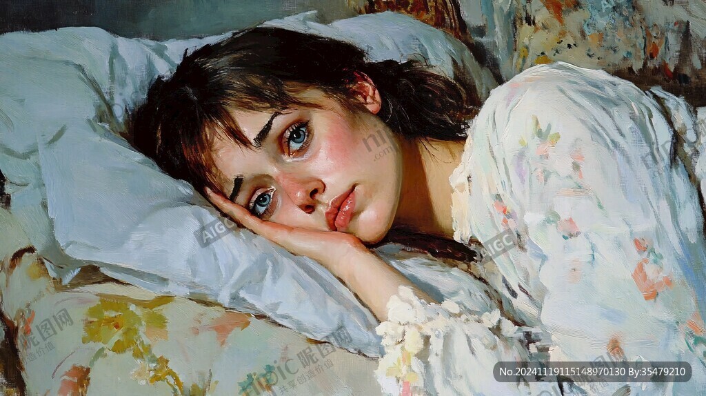 油画少女