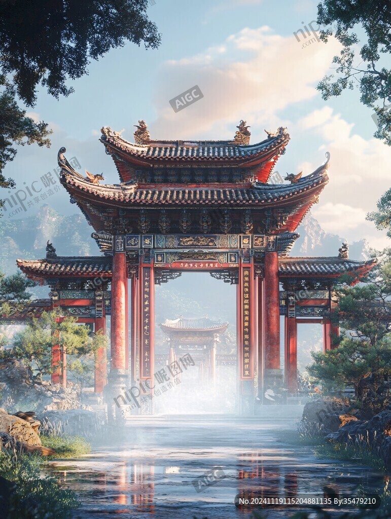 宫殿楼阁仙境仙人大殿
