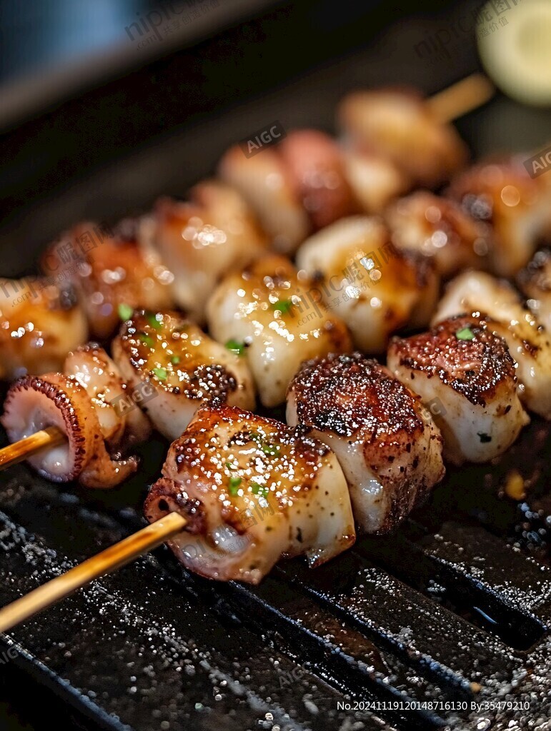 烤章鱼足串