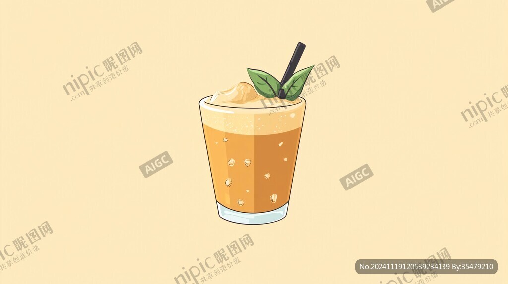 装泰式奶茶插画