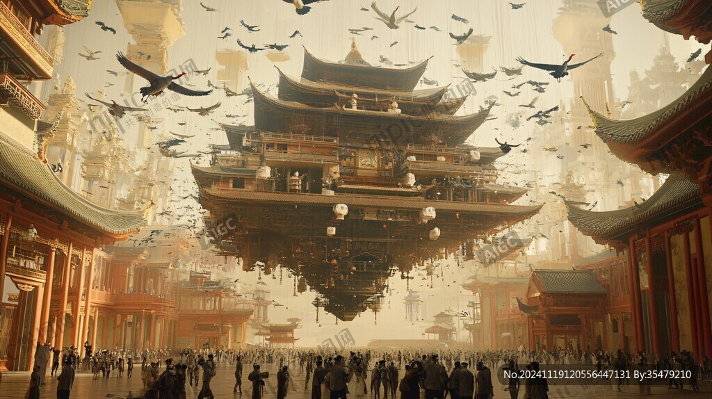 宫殿楼阁仙境仙人大殿