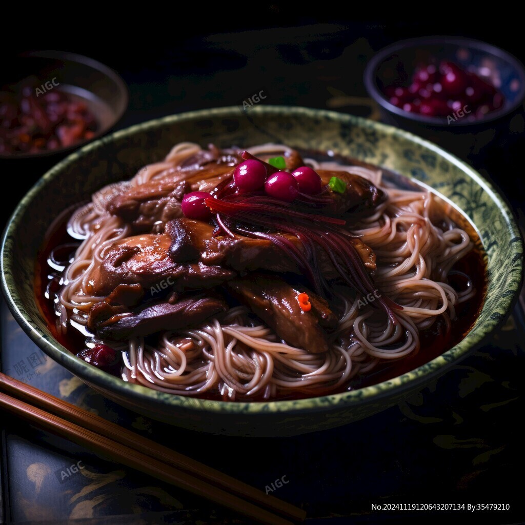 麻辣牛筋面紫米牛筋面