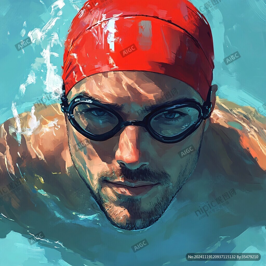 游泳插画