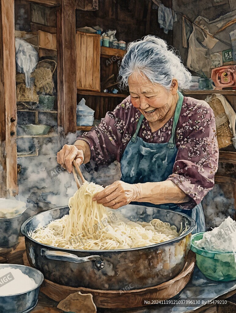 妈妈擀面