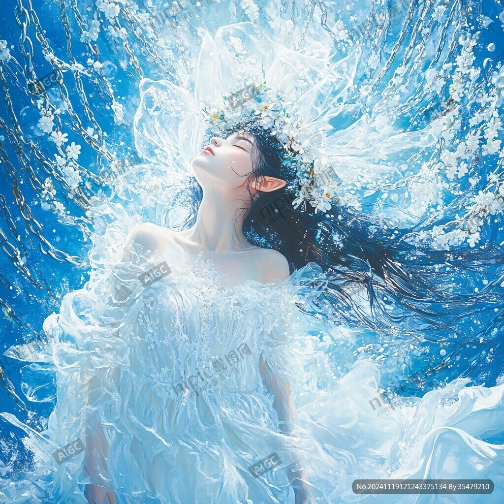 梦幻唯美蓝色系少女