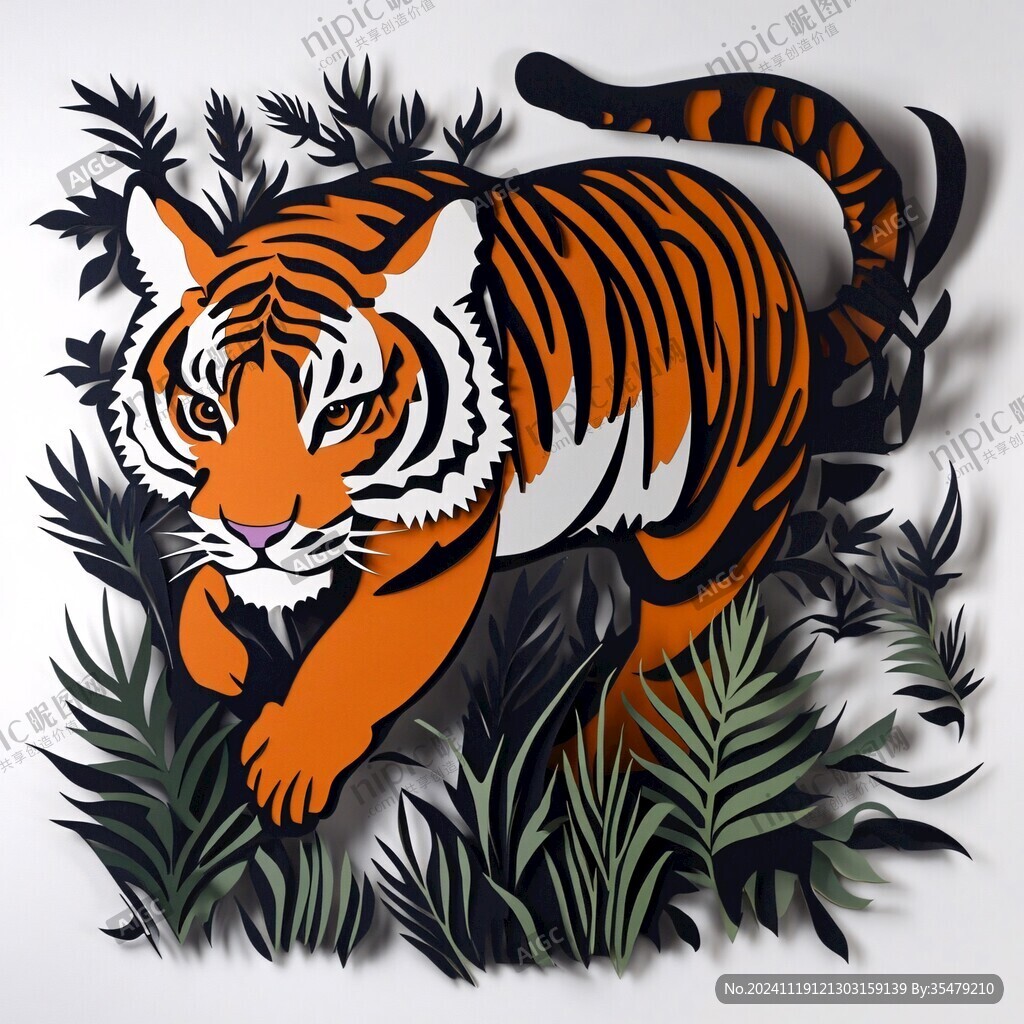 虎元素插画