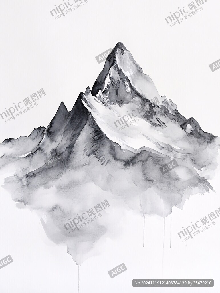 抽象水墨山
