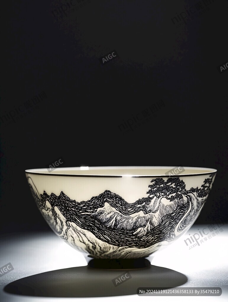 山水纹碗