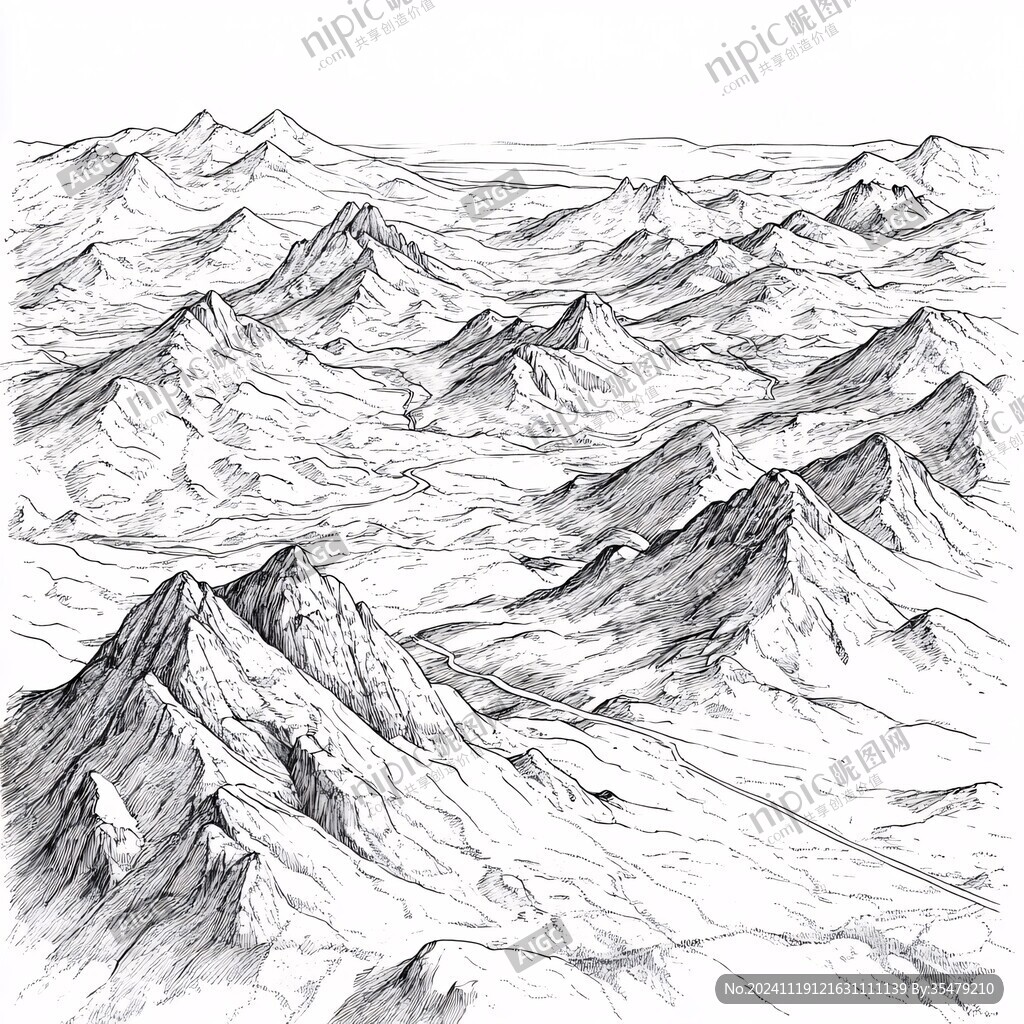 线描大山