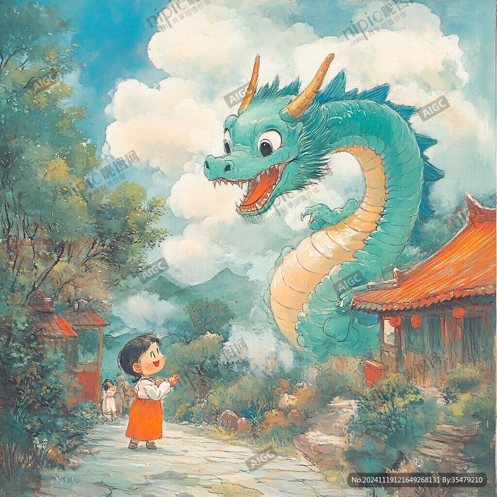 插画龙年插画
