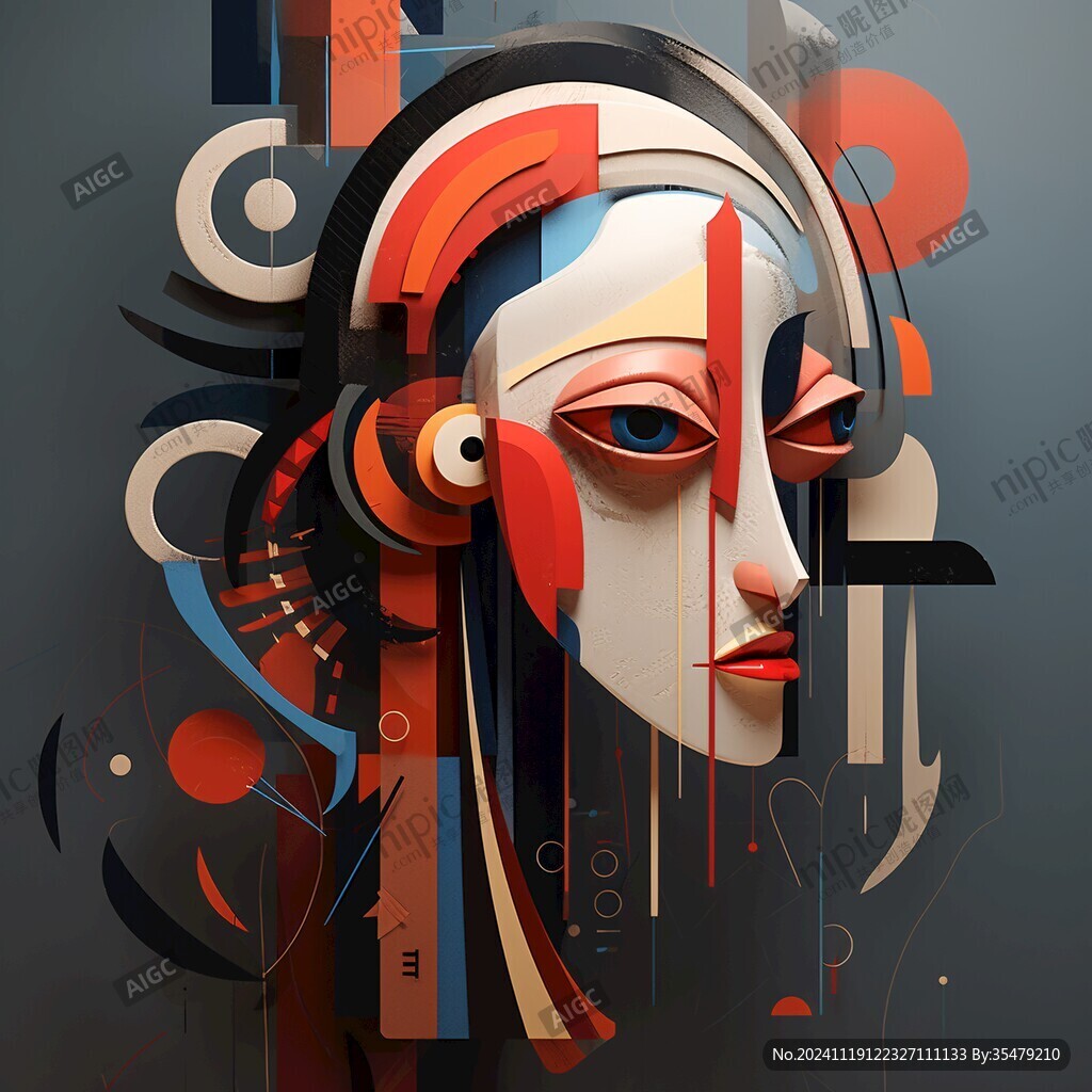 扭曲人像插画