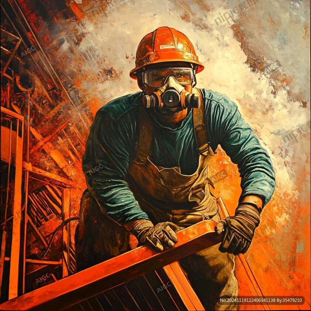 工业生产油画