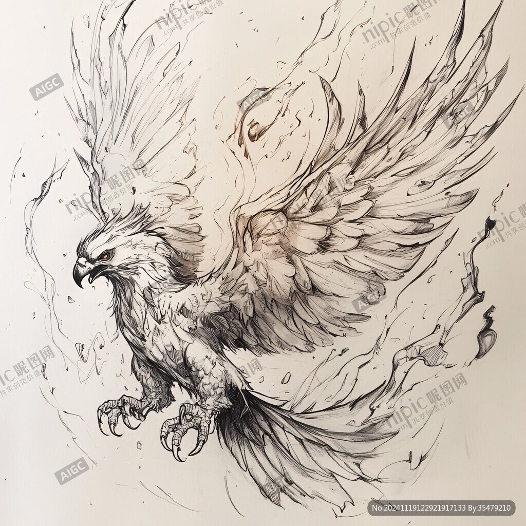 手绘鲲鹏