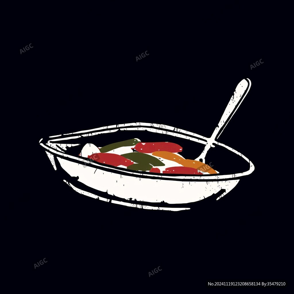 一盘菜插画